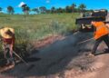 Rodovia-010 recebe 46 km de manutenção asfáltica entre Pimenta Bueno e distrito de Nova Estrela