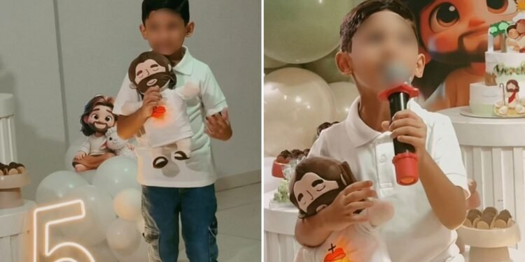 Menino pede aniversário com tema de ‘Jesus’ e faz apelo para convidados se converterem