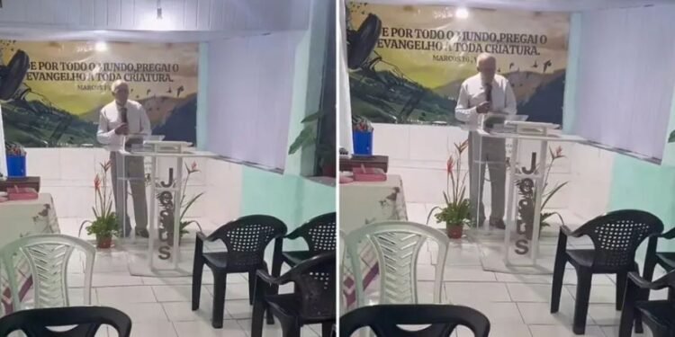 Vídeo de pastor pregando sozinho em igreja no Rio viraliza