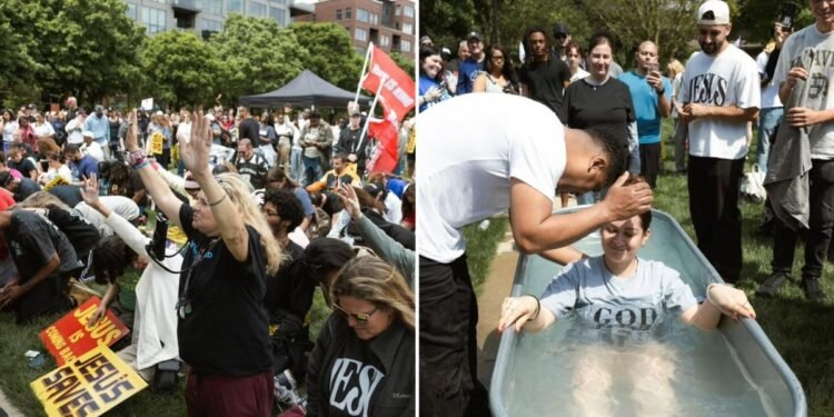 43 pessoas são batizadas durante Marcha para Jesus nos EUA: “Cristo ainda salva”