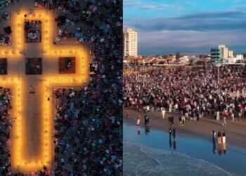 Culto ao amanhecer reúne 5 mil pessoas na orla de Balneário Rincão: “O Céu desceu”