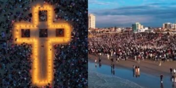 Culto ao amanhecer reúne 5 mil pessoas na orla de Balneário Rincão: “O Céu desceu”