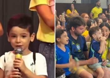 Menino que viralizou ao orar por Neymar celebra convocação na igreja
