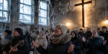 Cristãos enfrentam temperaturas abaixo de zero e continuam cultuando em igrejas na Ucrânia