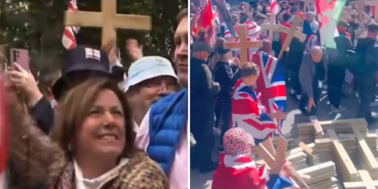 Multidão toma as ruas de Londres em defesa da liberdade de expressão e da herança cristã