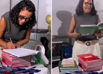 Cristã viraliza após escrever a Bíblia inteira à mão no Rio: “A Palavra me transformou”