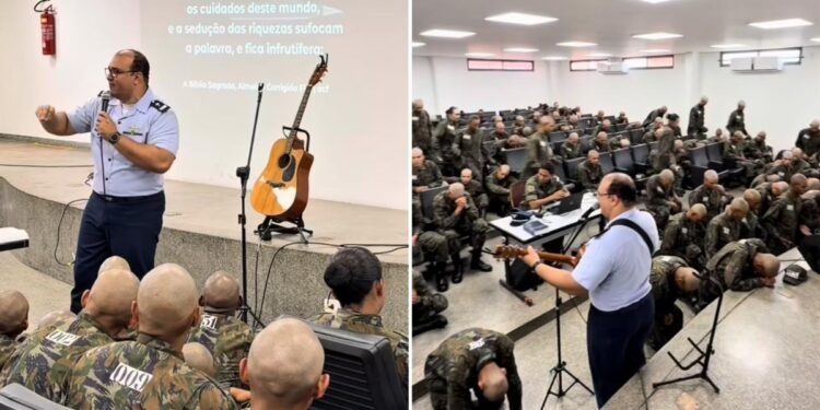 Capelão militar encoraja soldados em culto: “Escolha estar no centro da vontade de Deus”