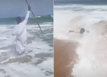 Pastor tenta imitar Moisés para abrir o mar e quase se afoga