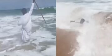 Pastor tenta imitar Moisés para abrir o mar e quase se afoga