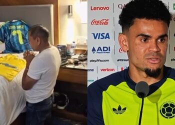 Pai de jogador da Colômbia ora antes da Copa e filho ganha troféu de craque: “Grato a Deus”
