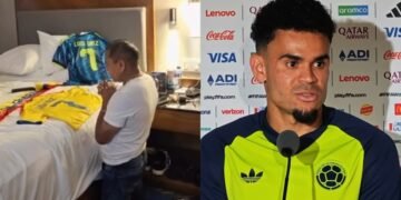 Pai de jogador da Colômbia ora antes da Copa e filho ganha troféu de craque: “Grato a Deus”