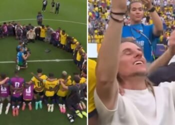 De joelhos, seleção do Equador glorifica a Deus após vitória histórica sobre a Alemanha