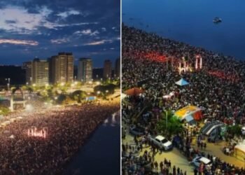 Culto ao amanhecer atrai mais de 70 mil pessoas em praia no Amazonas: “Encontro com Deus”