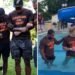 Jogadores de futebol americano são batizados em evento cristão nos EUA