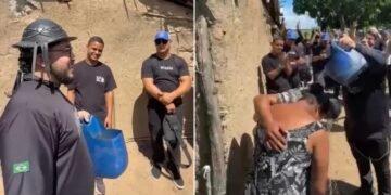 Casal é batizado por missionário no sertão com galão de água