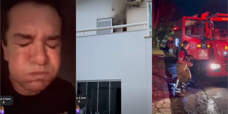 Casa de Regis Danese pega fogo com a família dentro; Veja