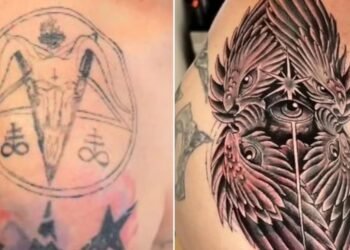 Tatuador cristão transforma tatoo de ex-satanista: “Substituiu a marca do diabo”