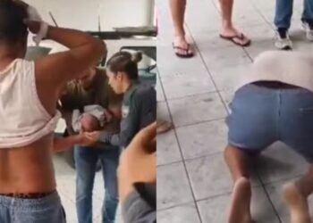 Pai ora de joelhos enquanto bebê é salvo de engasgo: “Deus ouviu nossas orações”