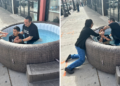 Ao passar por igreja com piscina na calçada, homem aceita Jesus e pede para ser batizado