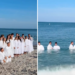 Igreja de origem eslava batiza dezenas de membros em praia da Flórida