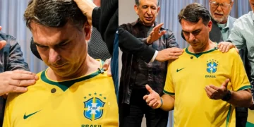 Flávio Bolsonaro recebe oração de líderes cristãos em vídeo