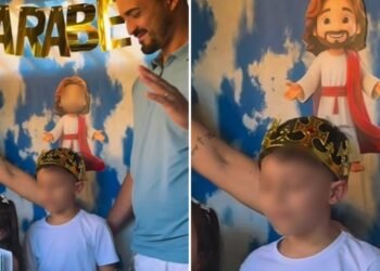 Menino celebra 7 anos com tema de Jesus e emociona ao orar: “Esse aniversário é para Você”