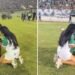 Jogador do Gama ajoelha em campo e ora com a família após vitória: “Deus é bom”