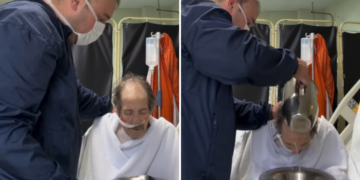 Pastor batiza homem internado por 3 meses e sem previsão de alta: ‘Realizou seu sonho’