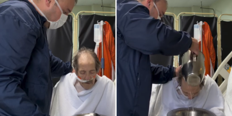 Pastor batiza homem internado por 3 meses e sem previsão de alta: ‘Realizou seu sonho’