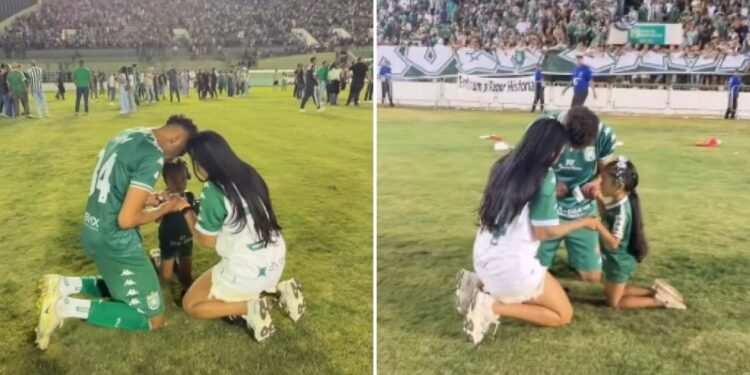 Jogador do Gama ora com a família após vitória: “Deus é bom”