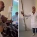 Homem com câncer avançado inspira ao louvar no leito com equipe médica