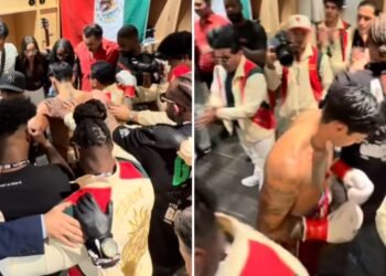 Boxeador ora com equipe antes de disputar cinturão e vence por nocaute