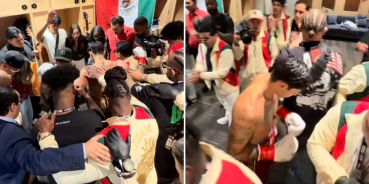 Boxeador ora com equipe antes de disputar cinturão e vence por nocaute