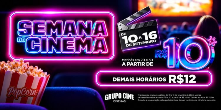 Semana do Cinema começa com ingressos a R$ 10 e segue até 16 de setembro