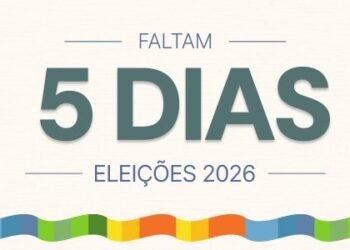 Arte da contagem regressiva para as Eleições 2026: faltam 5 dias