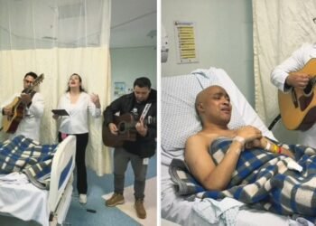 Cantor gospel com múltiplos tumores recebe oração e louvor em hospital