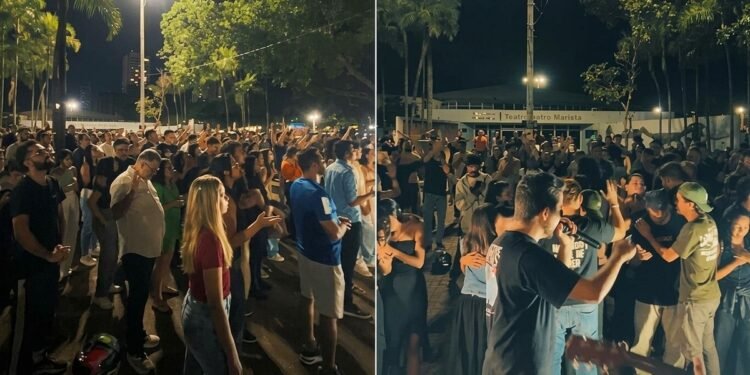 Estudantes fazem culto na Praça Universitária em GO: “Muitos se entregaram a Jesus”