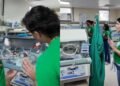Coral canta louvor para bebês recém-nascidos em UTI Neonatal
