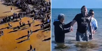 550 pessoas são batizadas em praia da Inglaterra: “As pessoas estão vindo a Jesus”