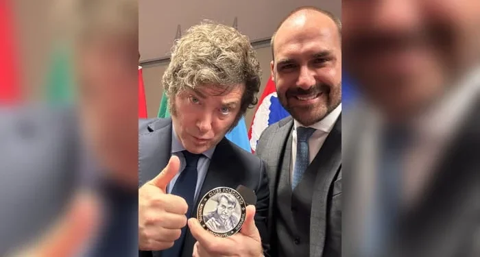 Eduardo Bolsonaro e Javier Milei podem se encontrar nos EUA