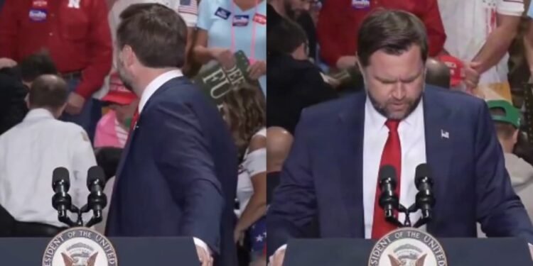 JD Vance ora por mulher que passou mal em comício